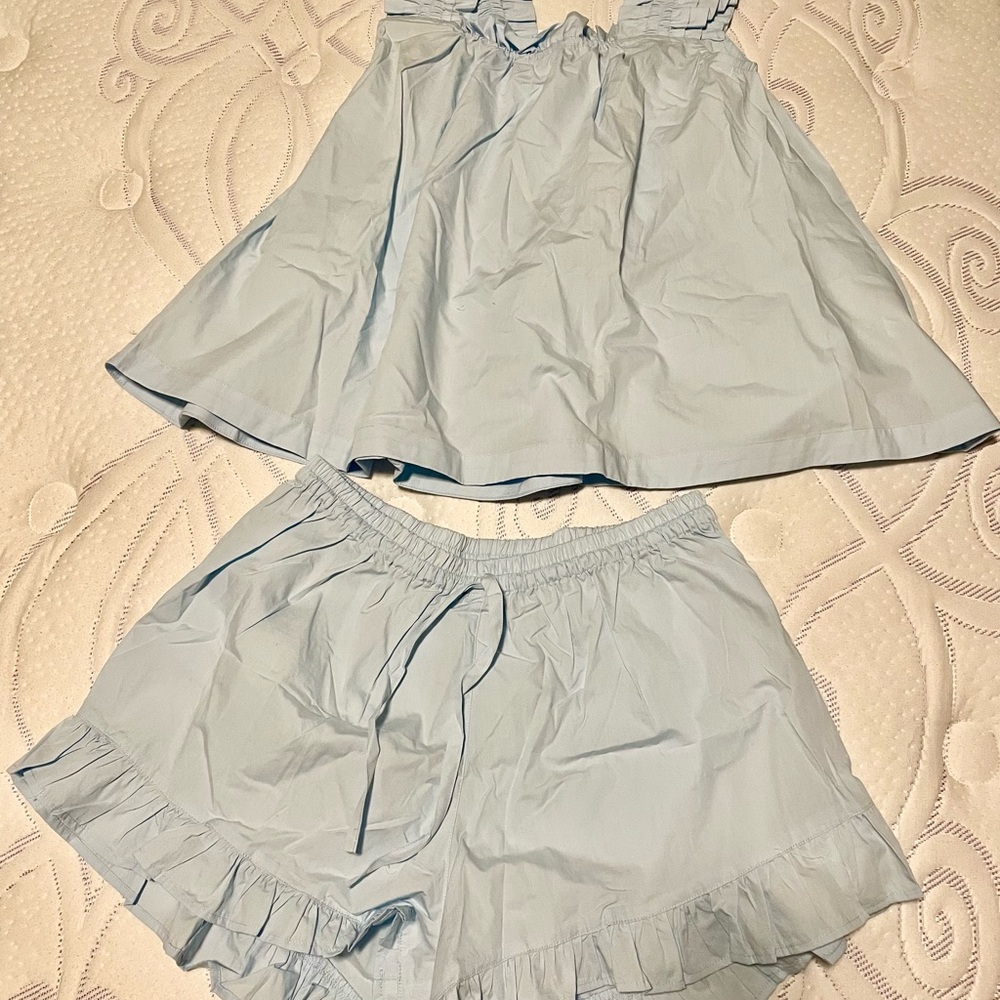 Piyama Nicolette Sleep Top Tank Cotton Lyocell in Cloud Blue Womens M New - Picture 2 of 5